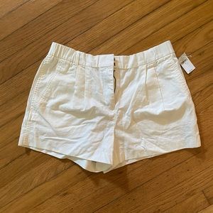 Off white linen shorts